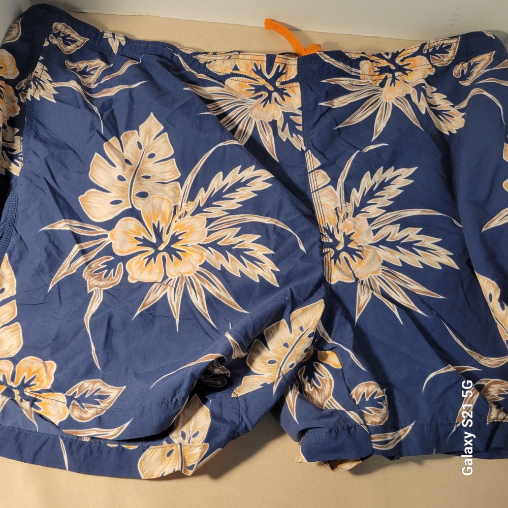 Tommy Bahama Relax Mens XXL Blue Orange Tropical Floral Mesh Lined Swim Trunks